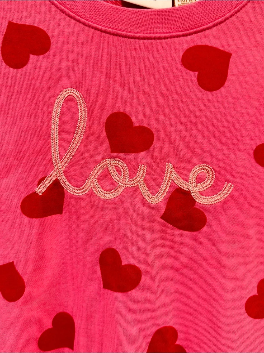 Scotch & Soda Pink Sweatshirt Red Heart Print Love Embroidery Girls Large 10/12